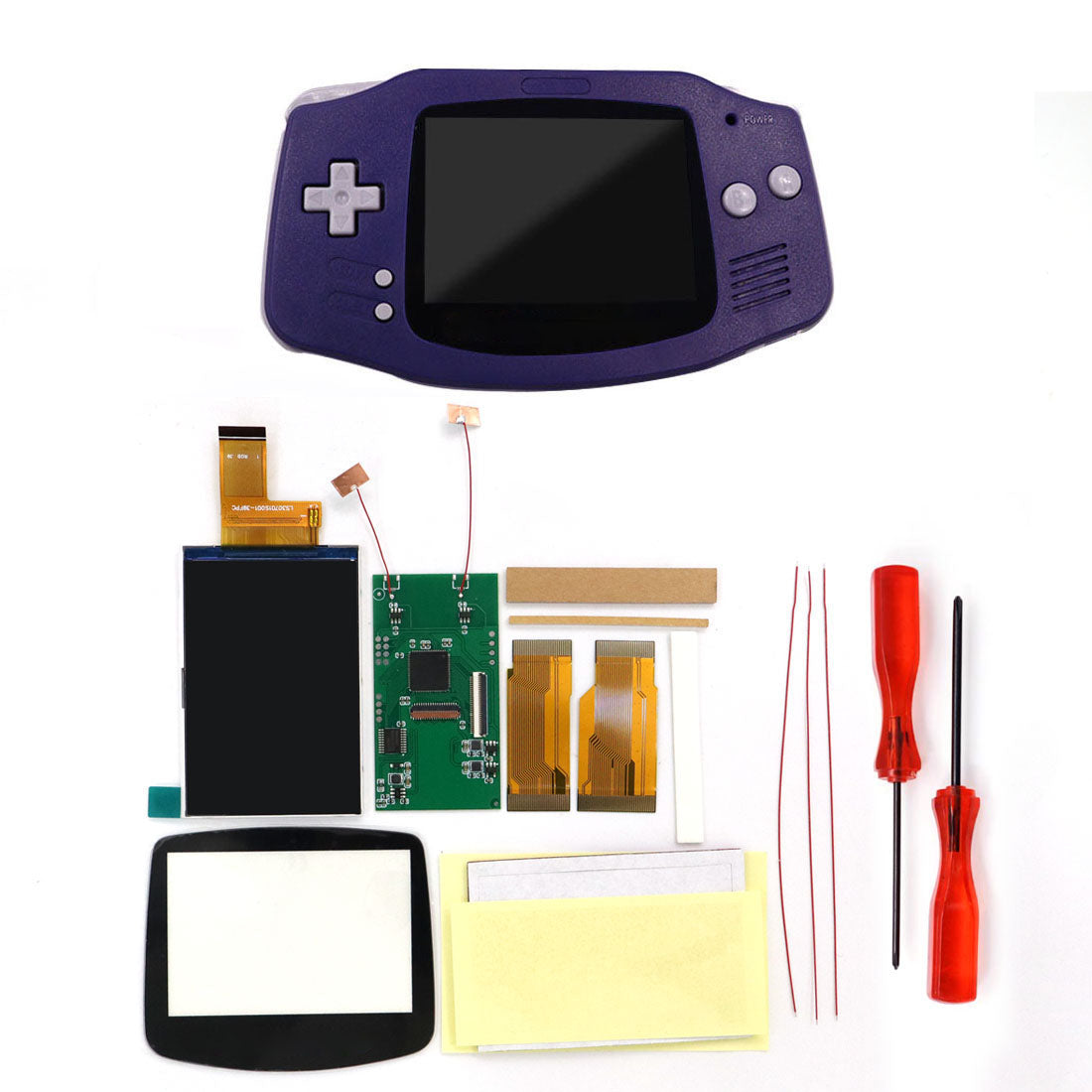 Multi color lens V5 upgrade HD High defination Drop In 3.0" 3 inch Highlight 720*480 720x480 Retro pixel OSD Menu IPS LCD kit for GBA Advance