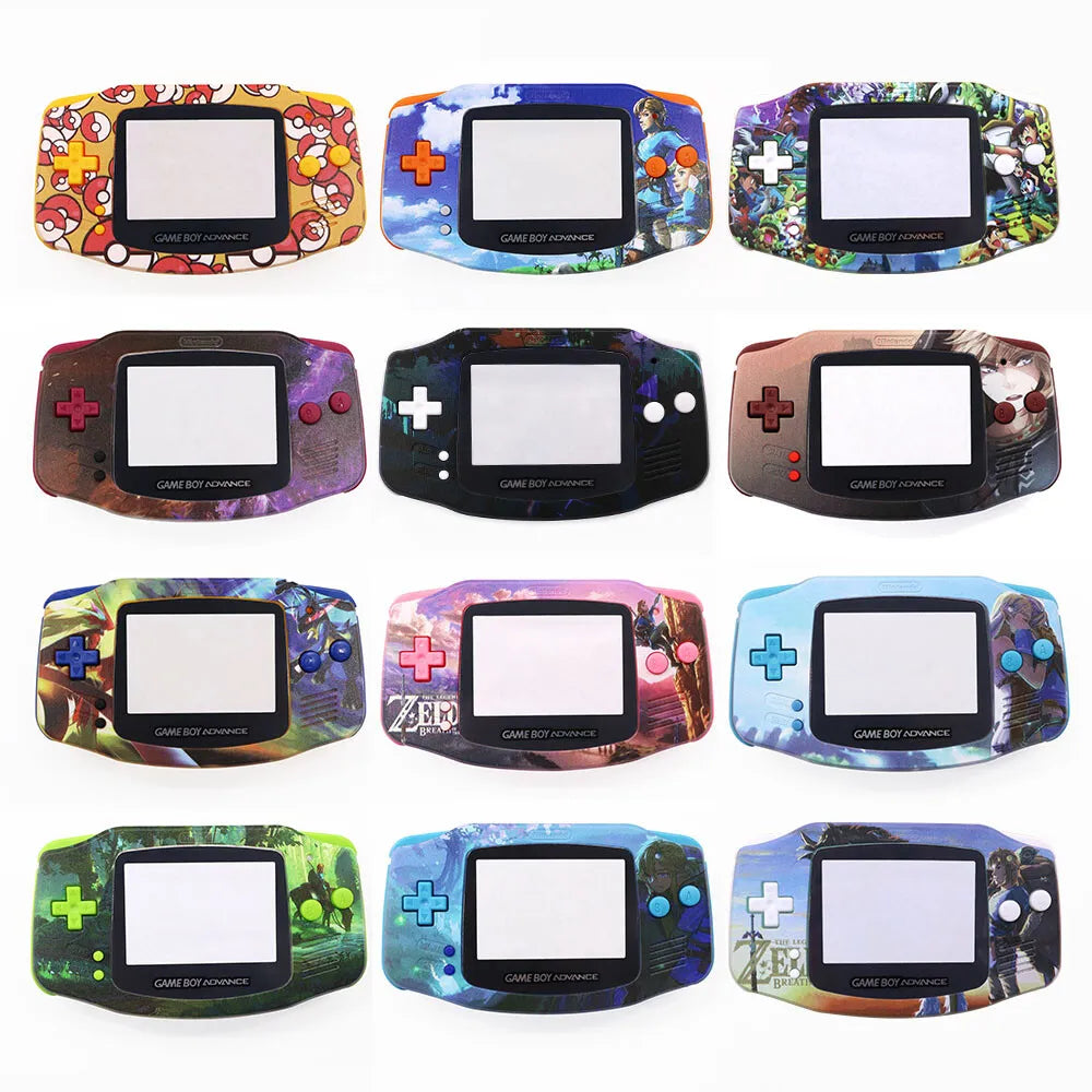 New UV Housing Shell For Game boy Advance GBA Console Replacement Plastic Case Full set Fits For Laminated V5 ,V2 Screen