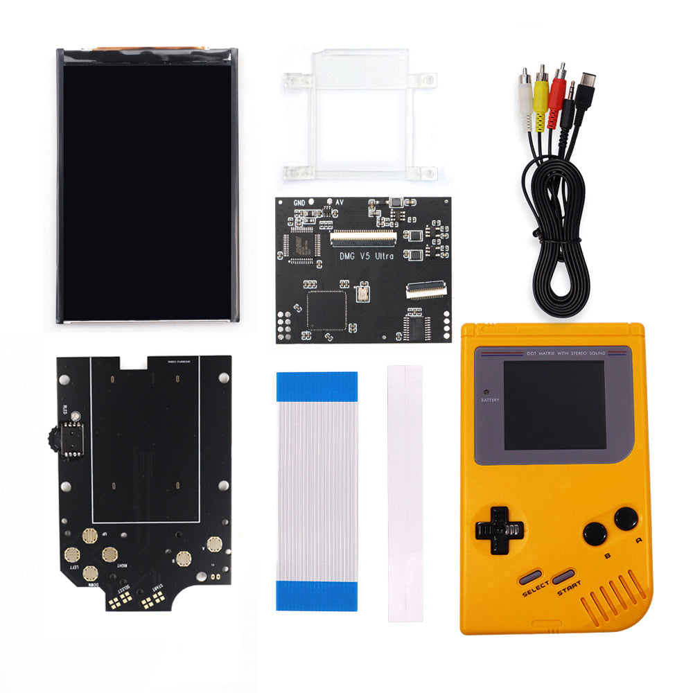 TV Version V5 GB DMG Screen Mod Kits OSD Menu RIPS 36 Color LCD Screen Kit For Game Boy GBO DMG Play on TV