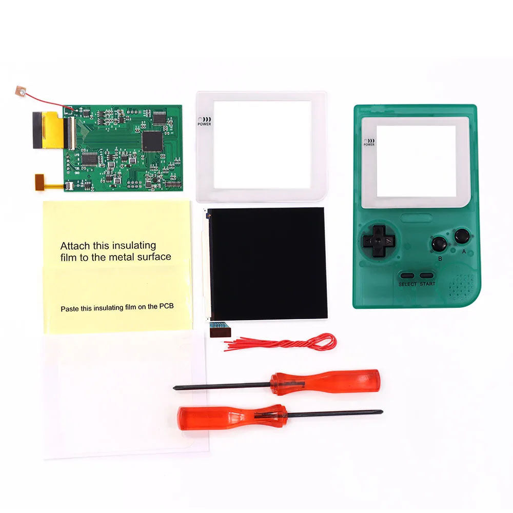 White Lens GBP Q5 IPS LCD Larger Screen Display Build in OSD for Gameboy Pocket 8 Color Retro Pixel Screen Mod Kits with Shell