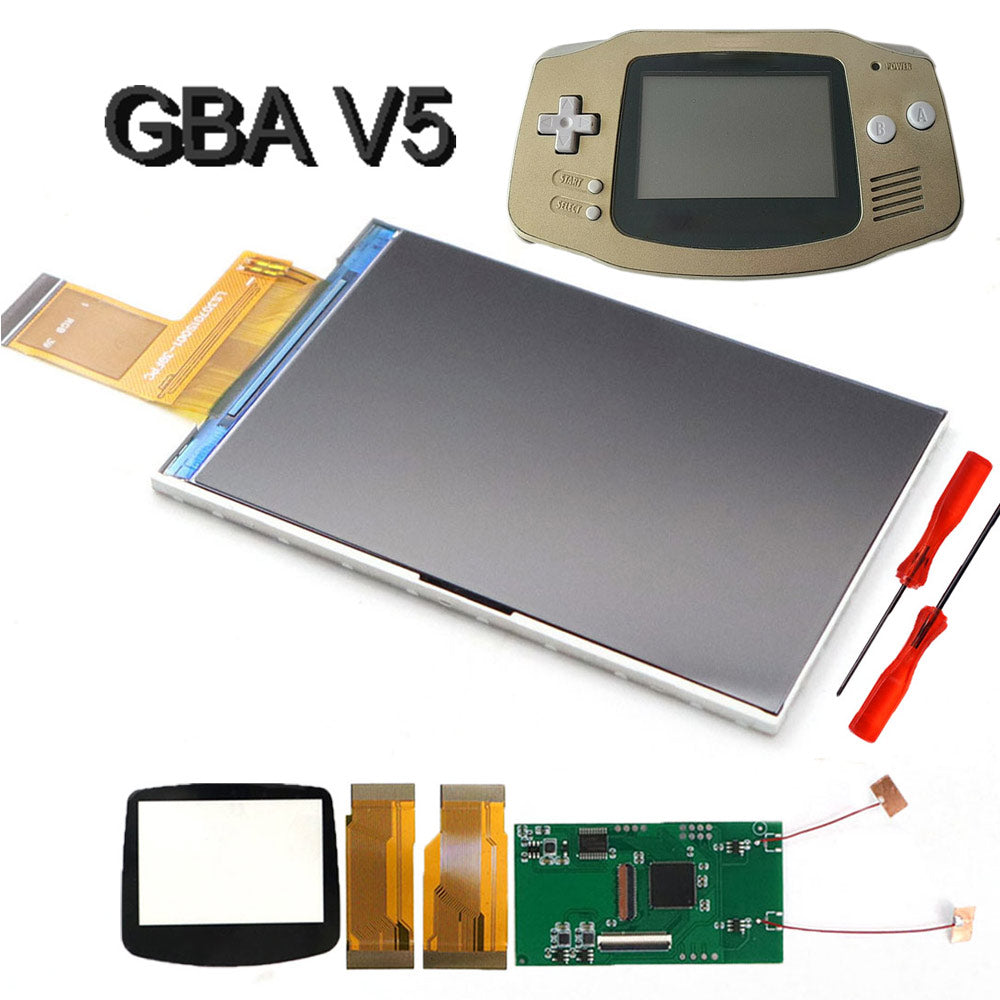 Multi color lens V5 upgrade HD High defination Drop In 3.0" 3 inch Highlight 720*480 720x480 Retro pixel OSD Menu IPS LCD kit for GBA Advance