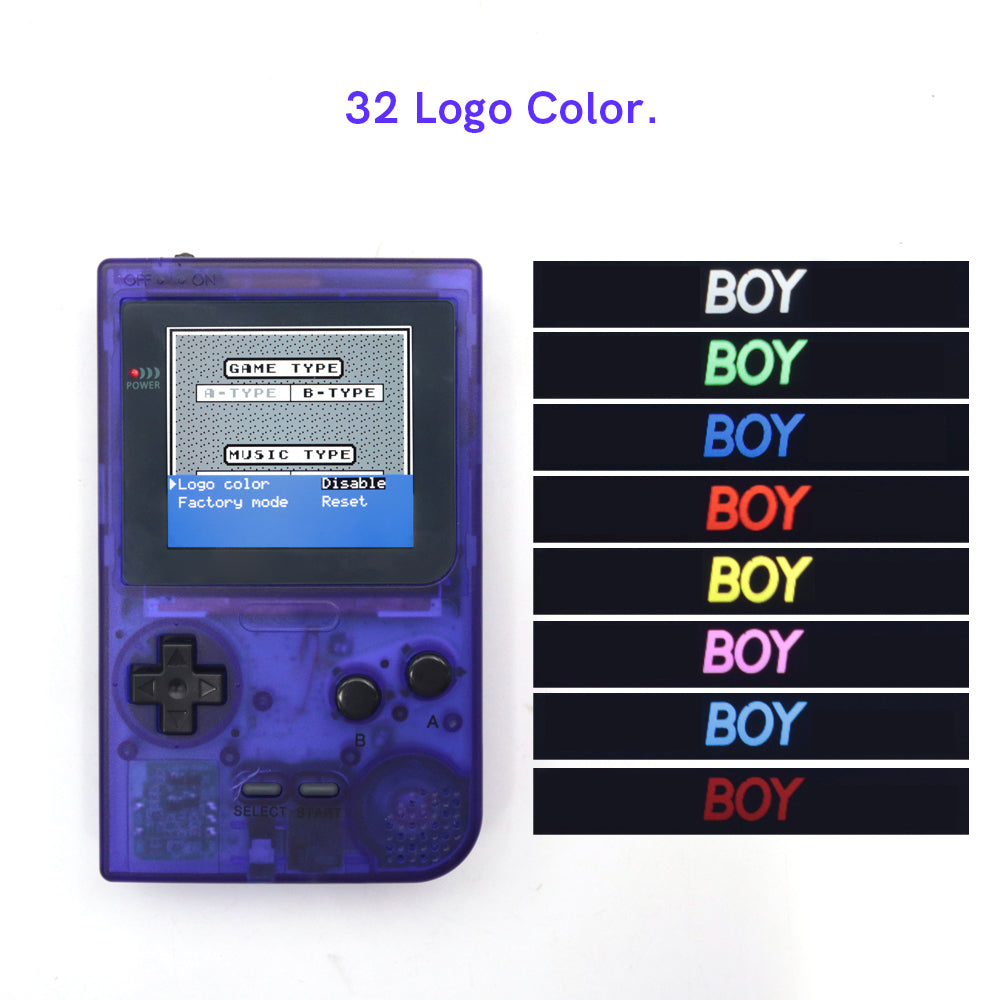 Rechargeable 32 Logo Color Adjustable GBP Q5 IPS Larger Screen LCD Display Build in OSD FRM for GBP Retro Pixel Screen Kits with Shelll