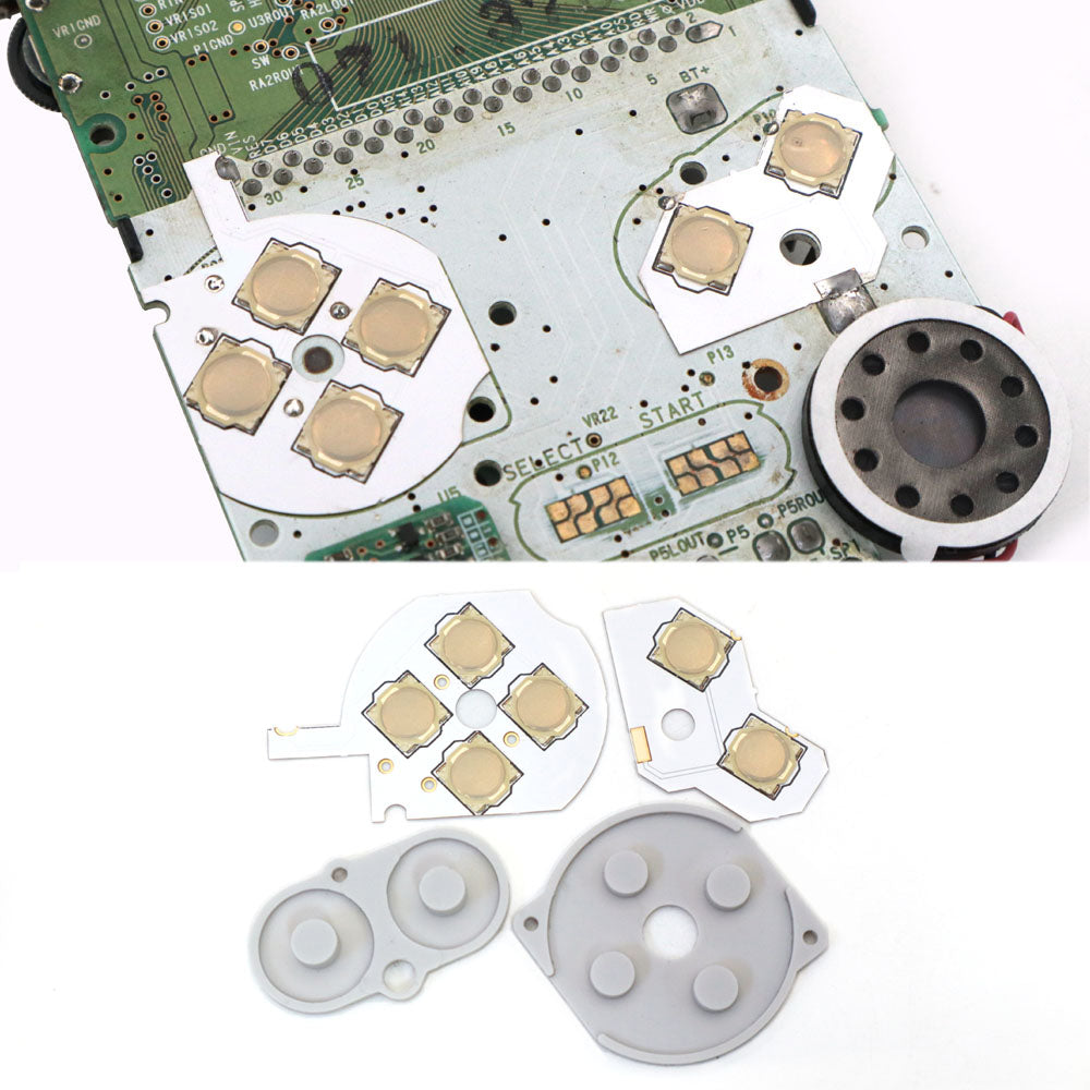 For GBA GBC GBP Conductive Film Button Modify Kits Tacktile Clicky A B D-Pad Button Pad Mod Kit for GBA GBC GBP console