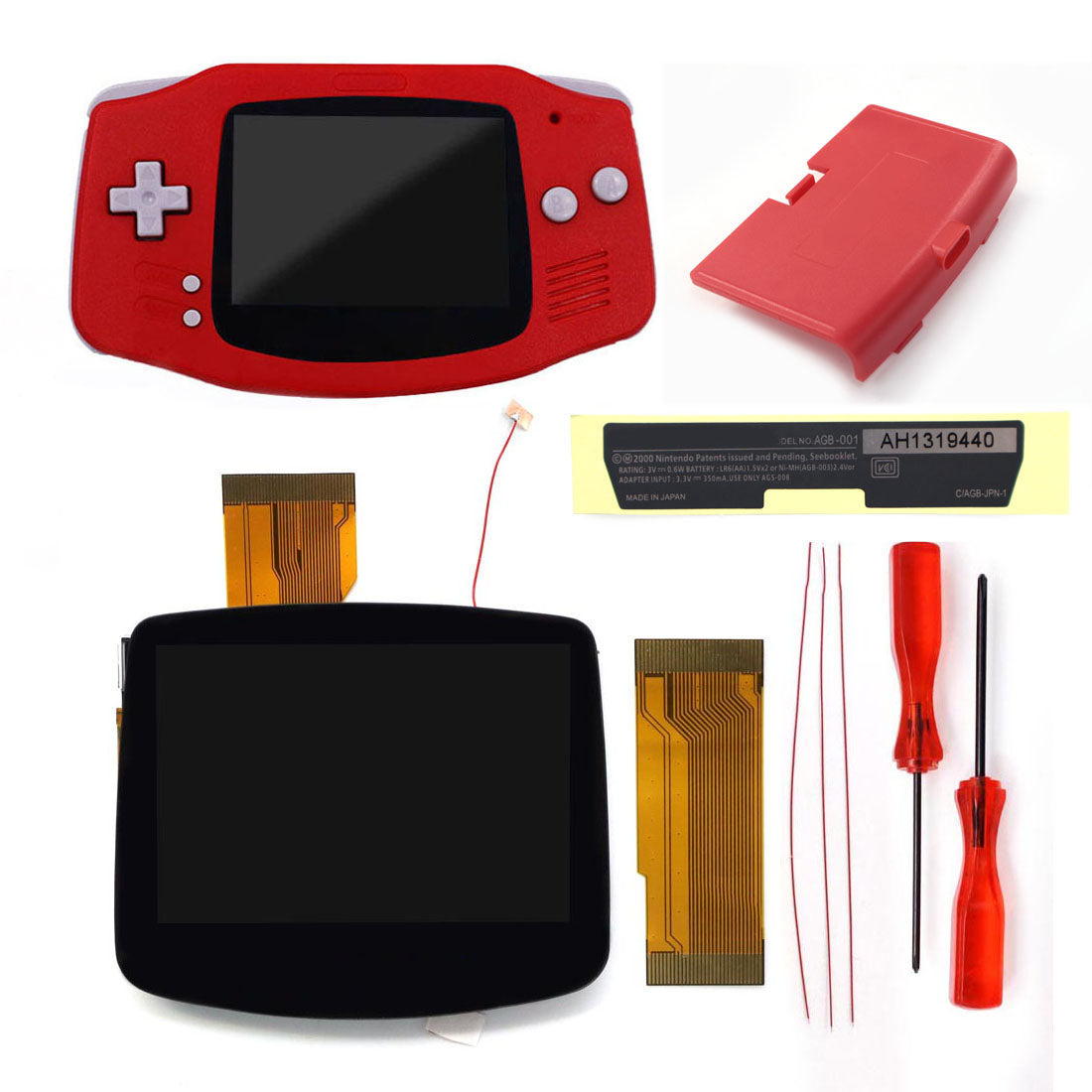 HISPEEDIDO Pre -laminated V5 HD 720x480 Drop-in Screen for GBA IPS LCD Kits Replacements Housing Shell