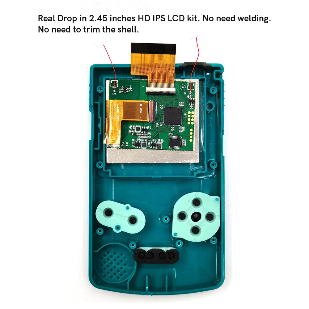 Real Drop In 2.45" GBC IPS Backlight Screen PCB Mod Kits Replacement Easy Installation OSD Pixel Effect For Gameboy Color