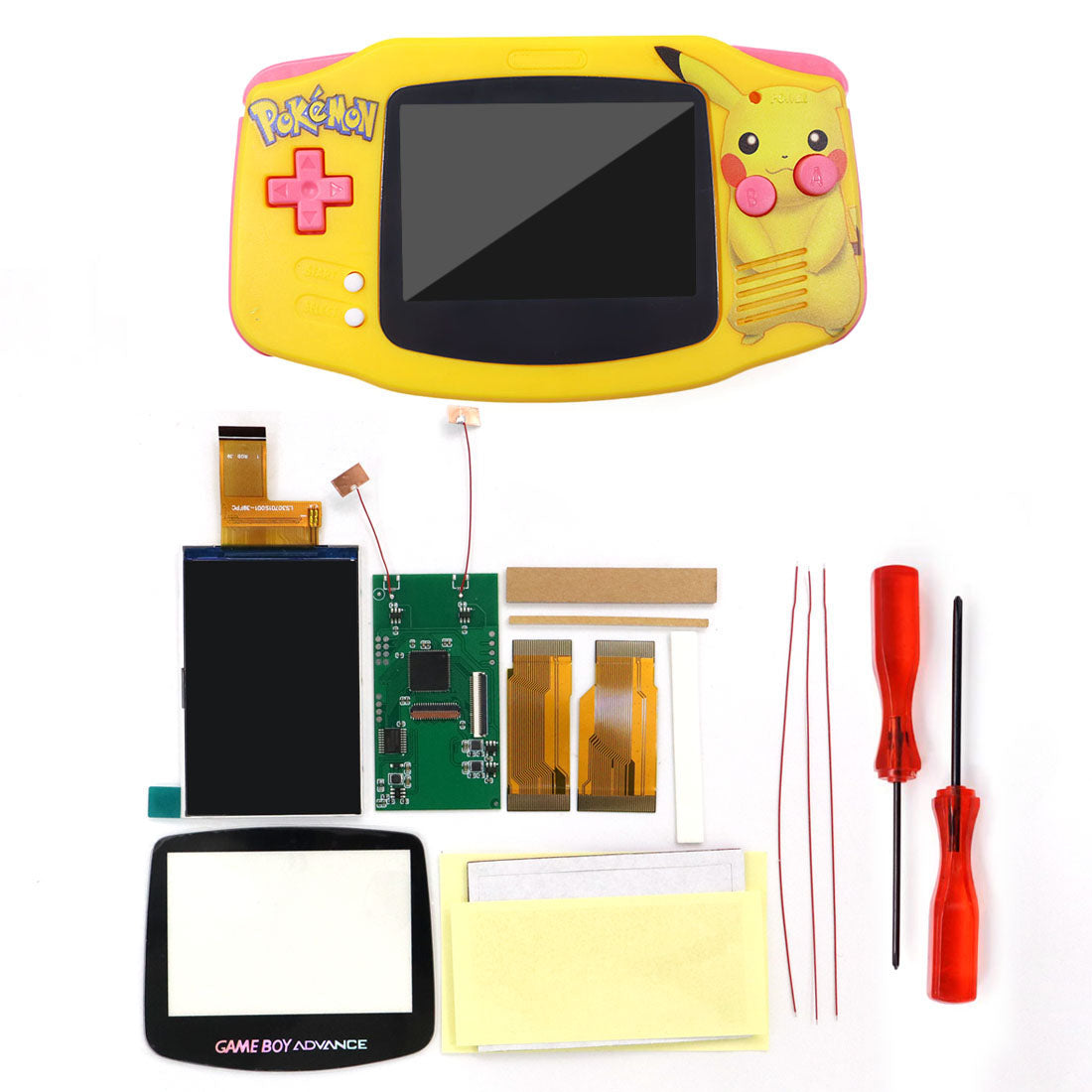 HISPEEDIDO V5 HD High defination Drop In 3.0" 3 inch Highlight 720*480 720x480 Retro pixel OSD Menu IPS LCD kit for GBA w/UV shell