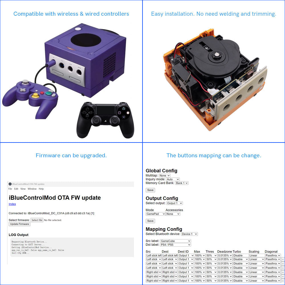 New iBlueControlMod NGC Bluetooth Internal Adapter Wireless Controllers Gamepad Adapter receiver For GameCube console