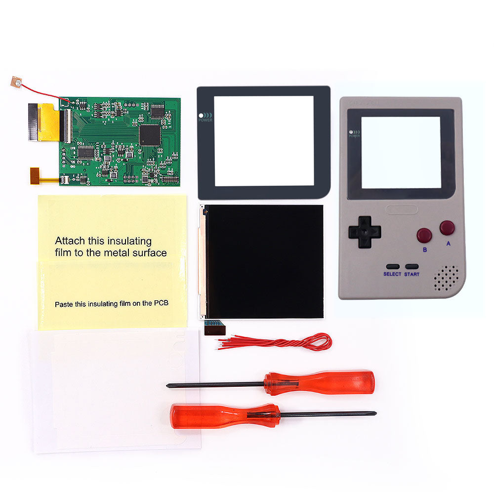 HISPEEDIDO GBP Q5 IPS LCD Larger Screen Display Build in OSD for Gameboy Pocket 8 Color Retro Pixel Screen Mod Kits with pre-cut Shell