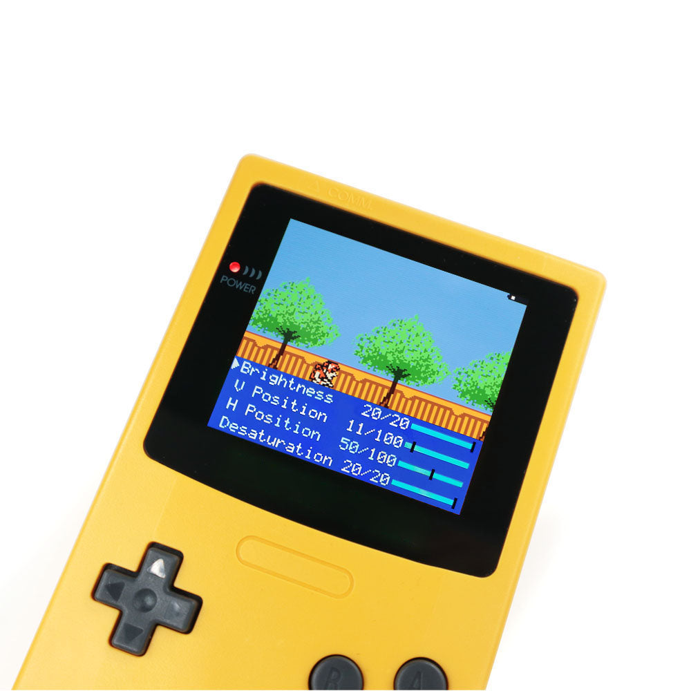 For GBC Rechargable 3.1 inch HD Laminated Q5 Larger IPS Screen Drop in OSD RETRO PIXEL Screen For GBC GameBoy Color With Shell