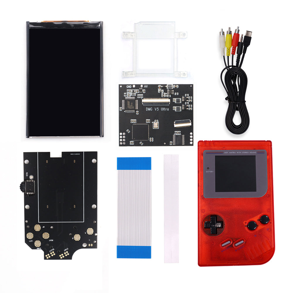 TV Version V5 GB DMG Screen Mod Kits OSD Menu RIPS 36 Color LCD Screen Kit For Game Boy GBO DMG Play on TV