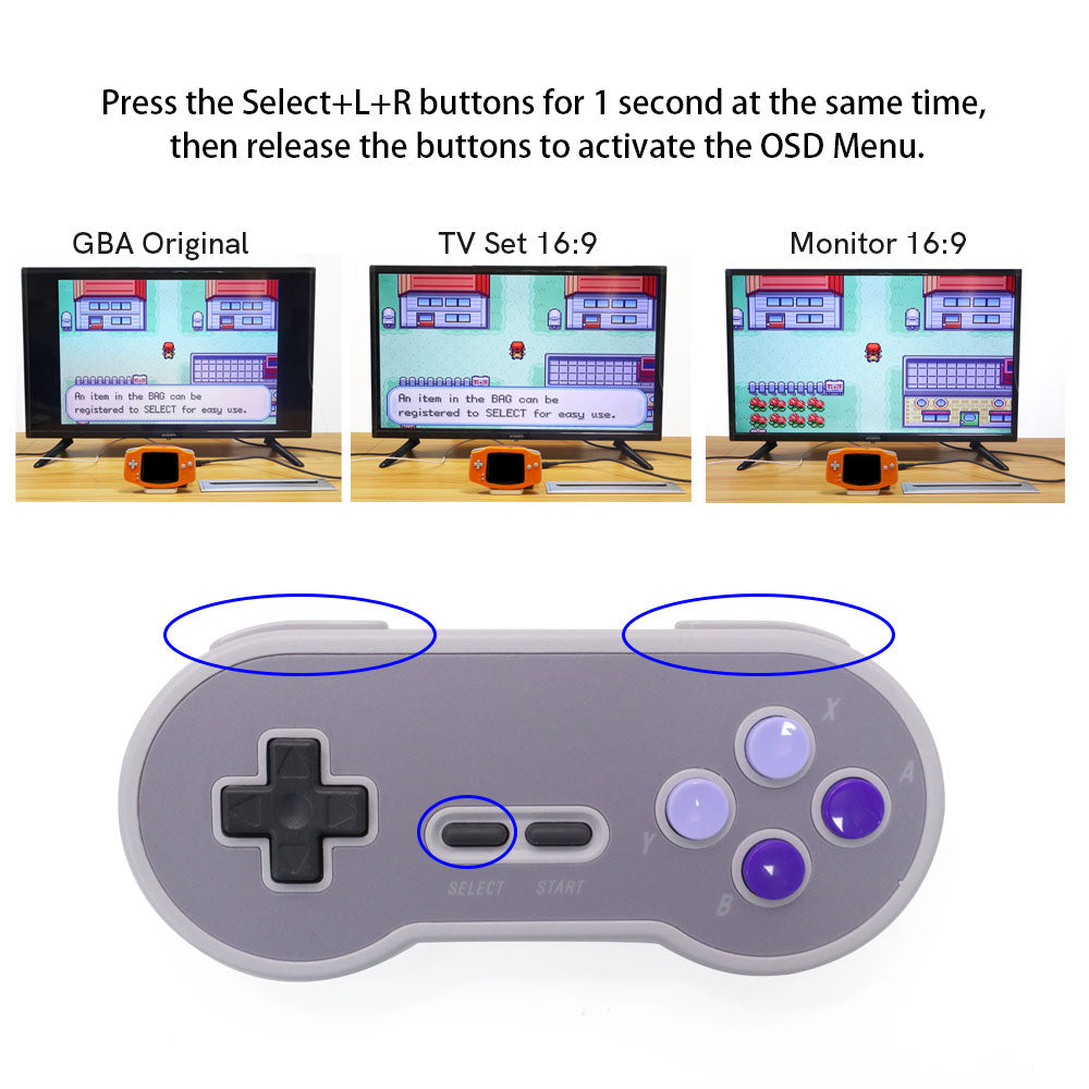 Newest Wireless 720P HDMI GBA Bluetooth Dock Kit V2 For Game Boy Advance GBA Support Bluetooth Wireless Controller