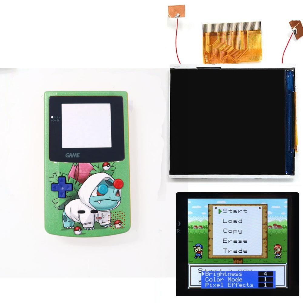 Real Drop In 2.45" GBC IPS Backlight Screen PCB Mod Kits Replacement Easy Installation OSD Pixel Effect For Gameboy Color