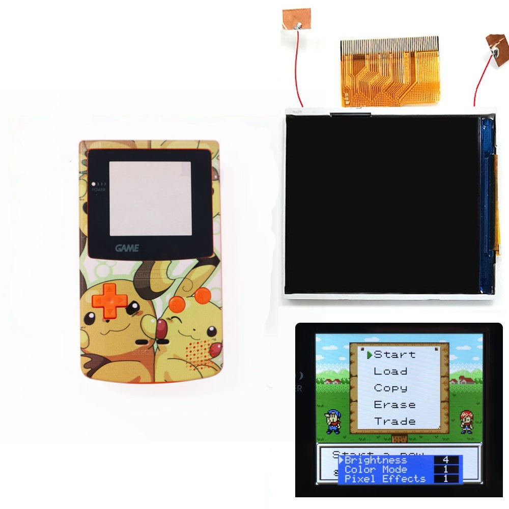 Real Drop In 2.45" GBC IPS Backlight Screen PCB Mod Kits Replacement Easy Installation OSD Pixel Effect For Gameboy Color
