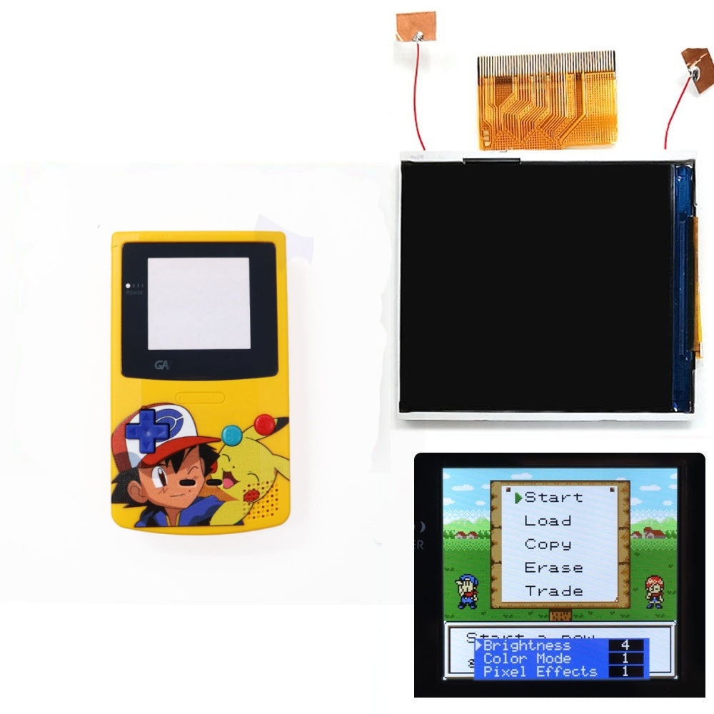 Real Drop In 2.45" GBC IPS Backlight Screen PCB Mod Kits Replacement Easy Installation OSD Pixel Effect For Gameboy Color