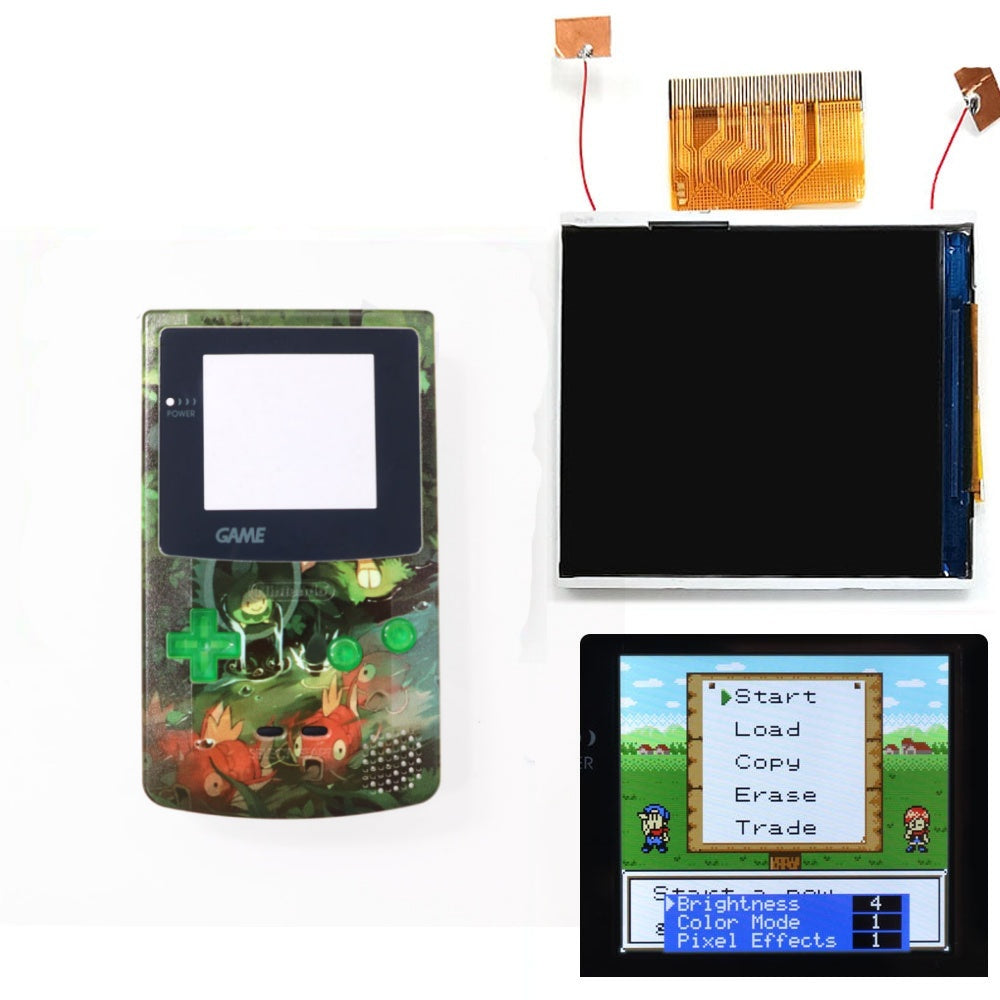 Real Drop In 2.45" GBC IPS Backlight Screen PCB Mod Kits Replacement Easy Installation OSD Pixel Effect For Gameboy Color