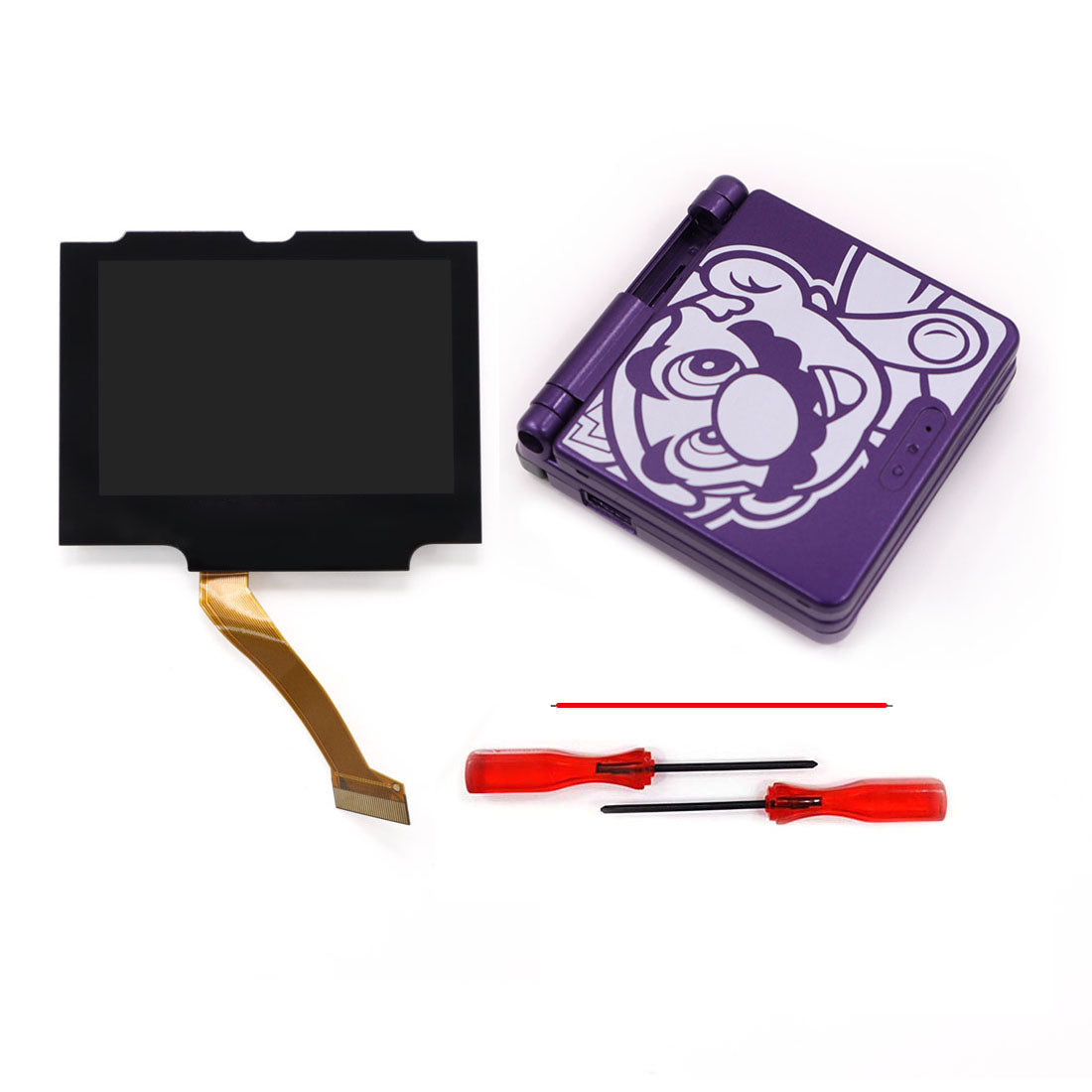 HISPEEDIDO UV Printing V5 Drop in Pre-Laminated IPS 3.0 inch Screen For GBA SP LCD Kits for Gameboy Advance SP with UV Housing Shell