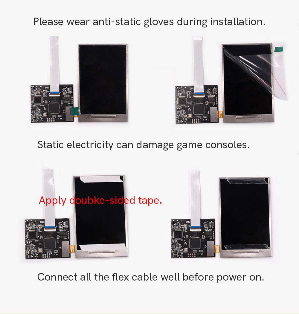 TV Version V5 GB DMG Screen Mod Kits OSD Menu RIPS 36 Color LCD Screen Kit For Game Boy GBO DMG Play on TV