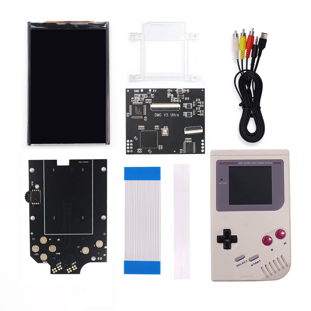 TV Version V5 GB DMG Screen Mod Kits OSD Menu RIPS 36 Color LCD Screen Kit For Game Boy GBO DMG Play on TV