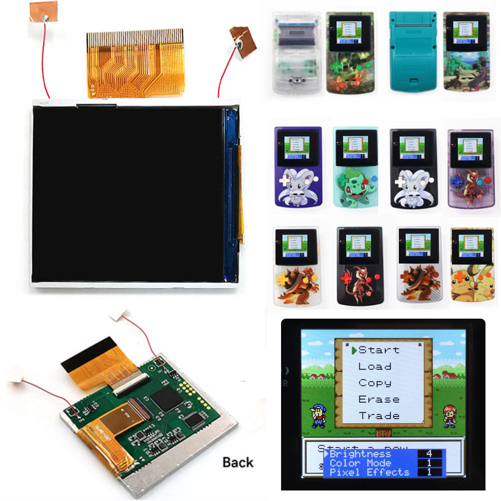 Real Drop In 2.45" GBC IPS Backlight Screen PCB Mod Kits Replacement Easy Installation OSD Pixel Effect For Gameboy Color