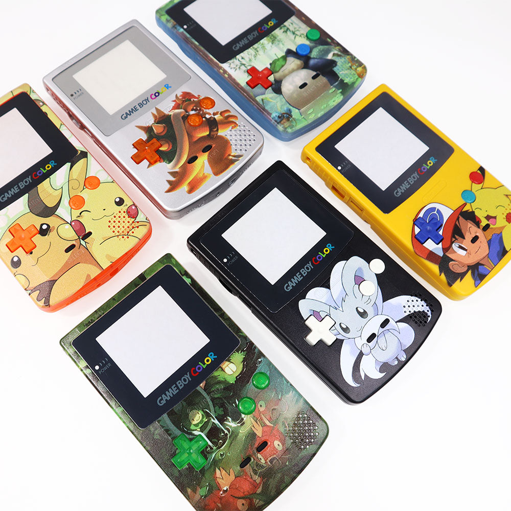 For Gameboy Color GBC Classic Game Console UV Full Housing Case Plastic Shell With Lens, Buttons