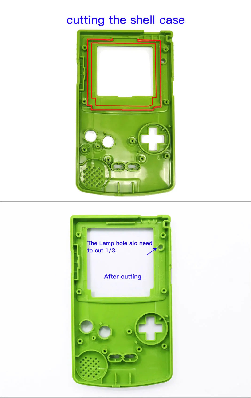 32 LOGO Color Changeable Q5 IPS For GBC Compatible with GAMEBOY COLOR Console Replacement Screen LCD Mod Kits Shell Hollow Len
