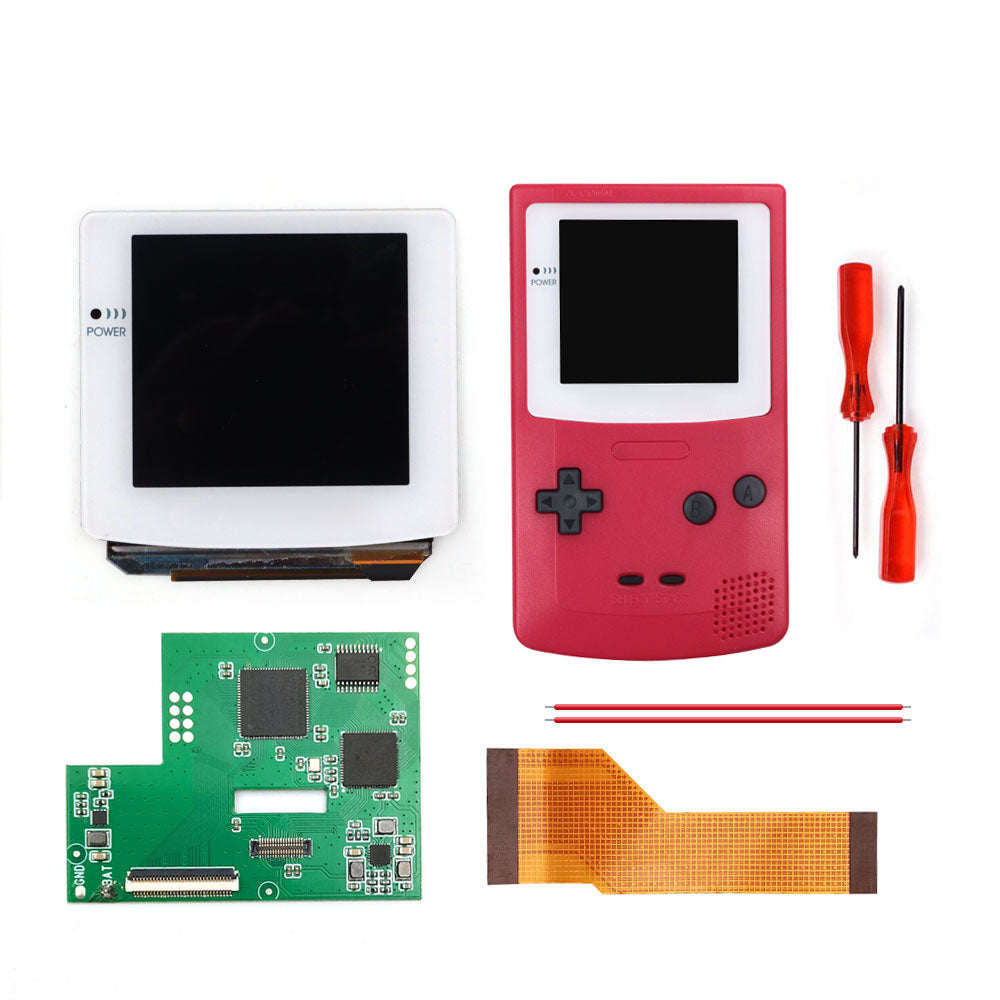 Laminierter AMOLED-OLED-Touchscreen, Drop-in-Einbau, eingebautes OSD, Retro-Pixel-Bildschirm, einfache Installation für GBC GameBoy Color mit vorgeschnittener Hülle