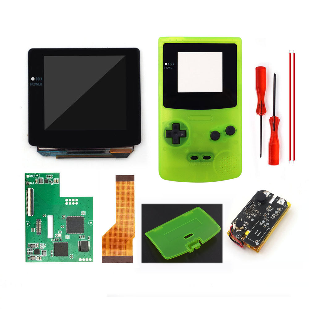 Type C port Rechargeable OLED Screen Touch Laminated AMOLED Screen Drop in For GBC GameBoy Color w/Pre-cut Shell