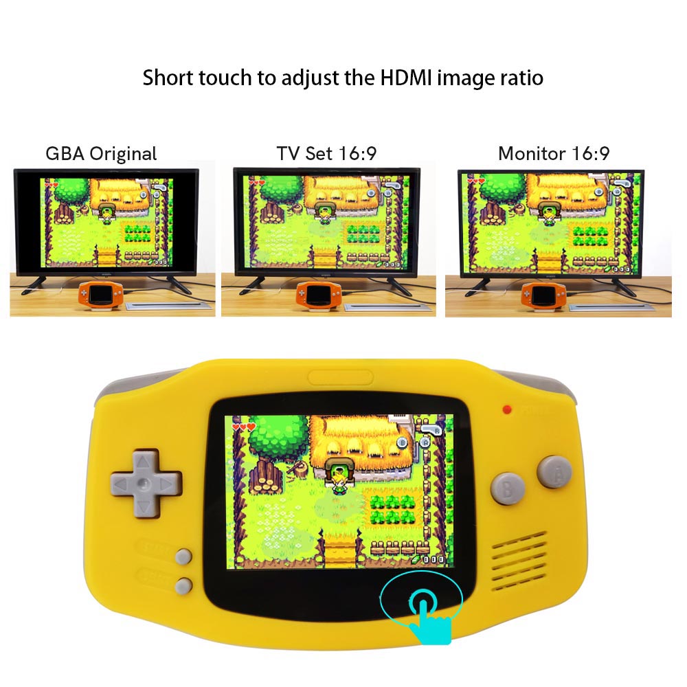 For GBA V2 IPS LCD HDMI Kits For Gameboy Advance GBA Screen Backlight Brightness Adjustable Play on TV