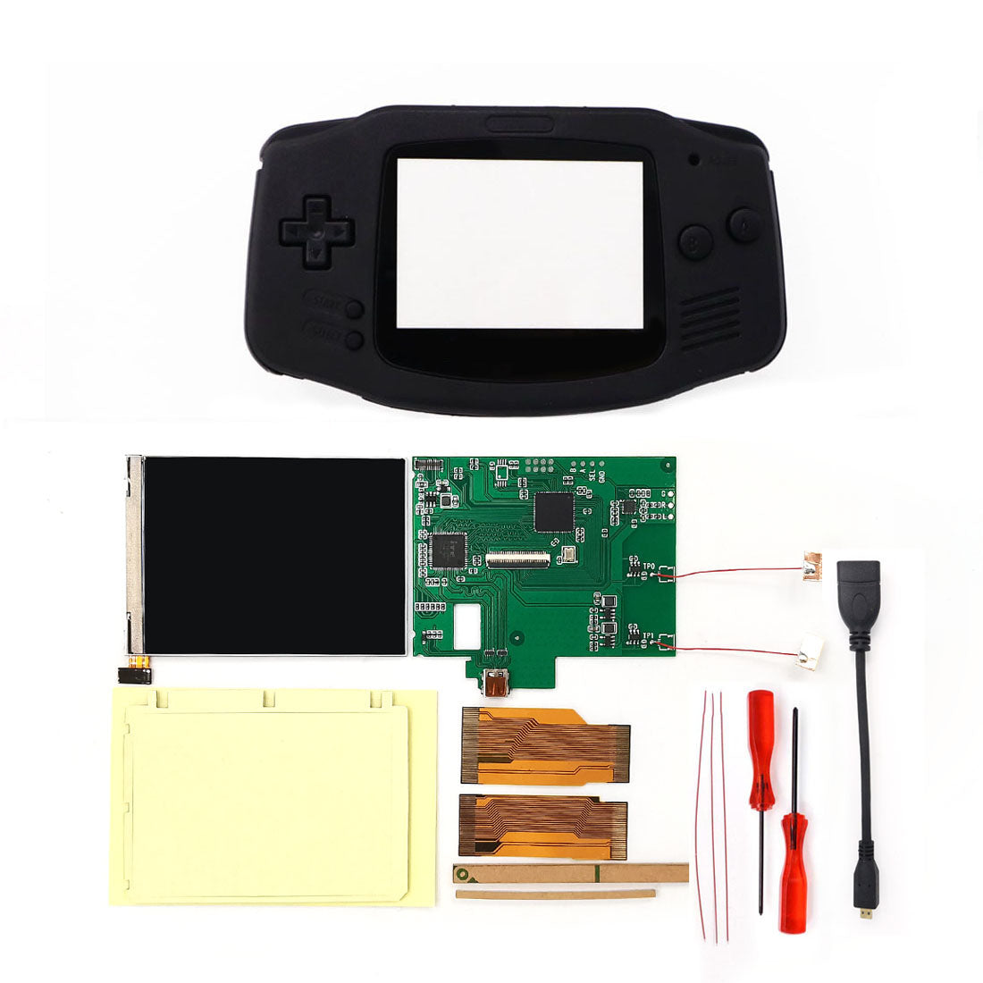 For GBA V2 IPS LCD HDMI Kits For Gameboy Advance GBA Screen Backlight Brightness Adjustable Play on TV
