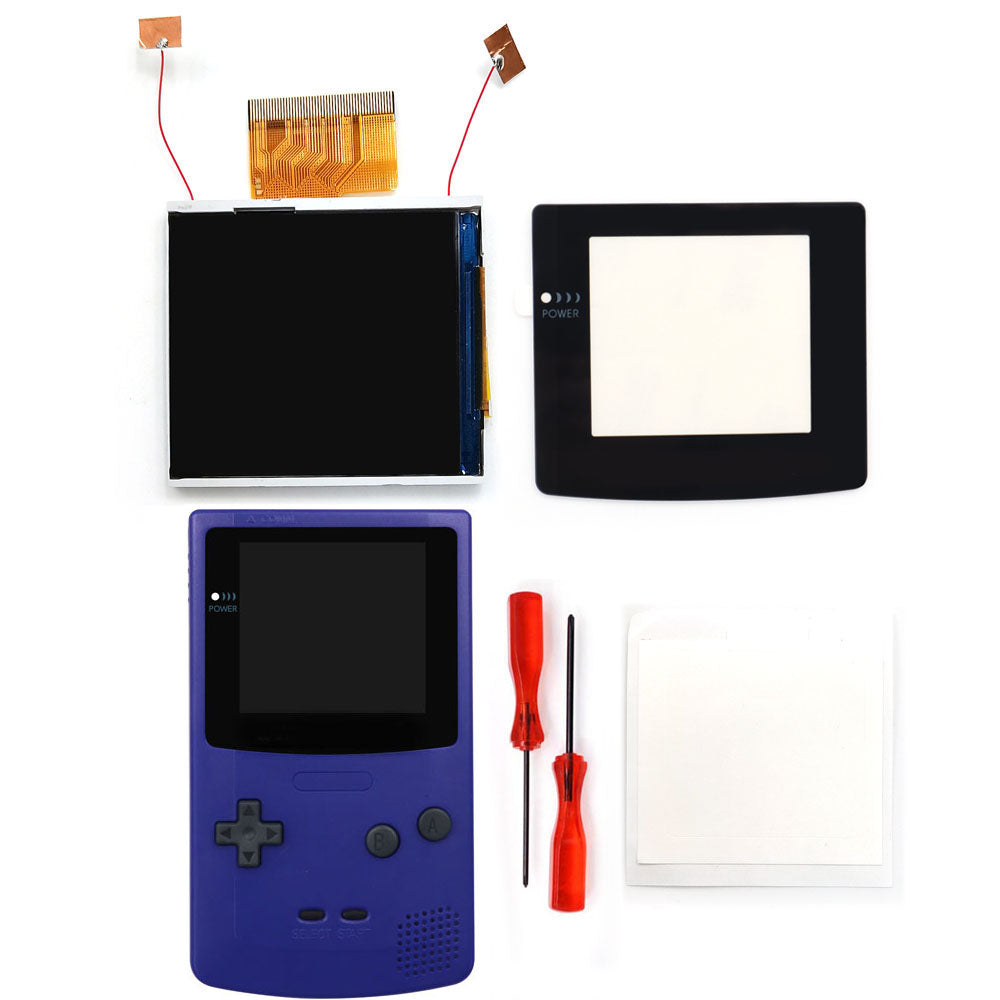 Multi Color Lens Real Drop In 2.45" GBC IPS Backlight Screen PCB Mod Kits Replacement Easy Installation OSD Pixel Effect For Gameboy Color No need welding