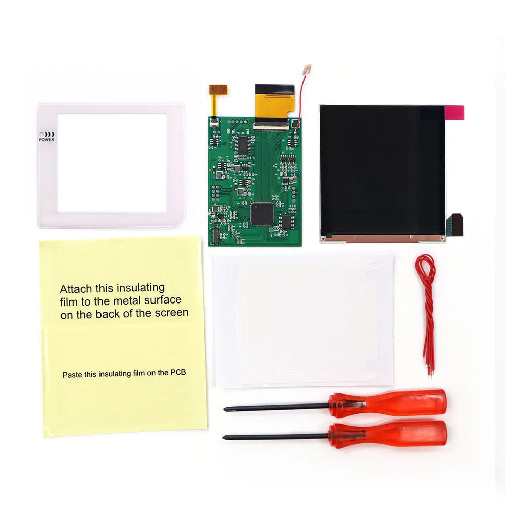 Rechargeable GBP Q5 IPS LCD Larger Screen Display Build in OSD for Gameboy Pocket 8 Color Retro Pixel Screen Mod Kits with Shell