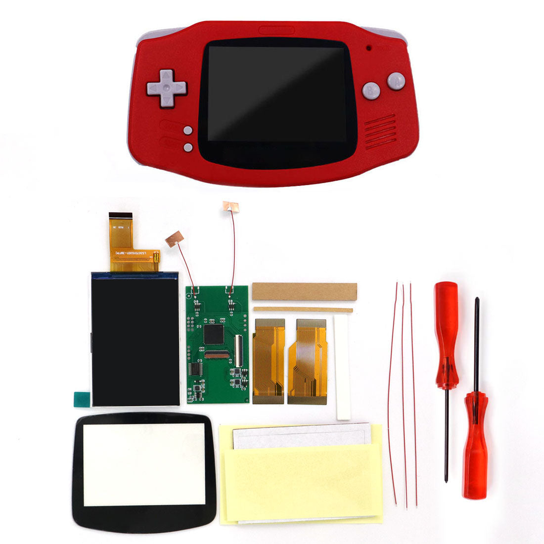 Multi color lens V5 upgrade HD High defination Drop In 3.0" 3 inch Highlight 720*480 720x480 Retro pixel OSD Menu IPS LCD kit for GBA Advance