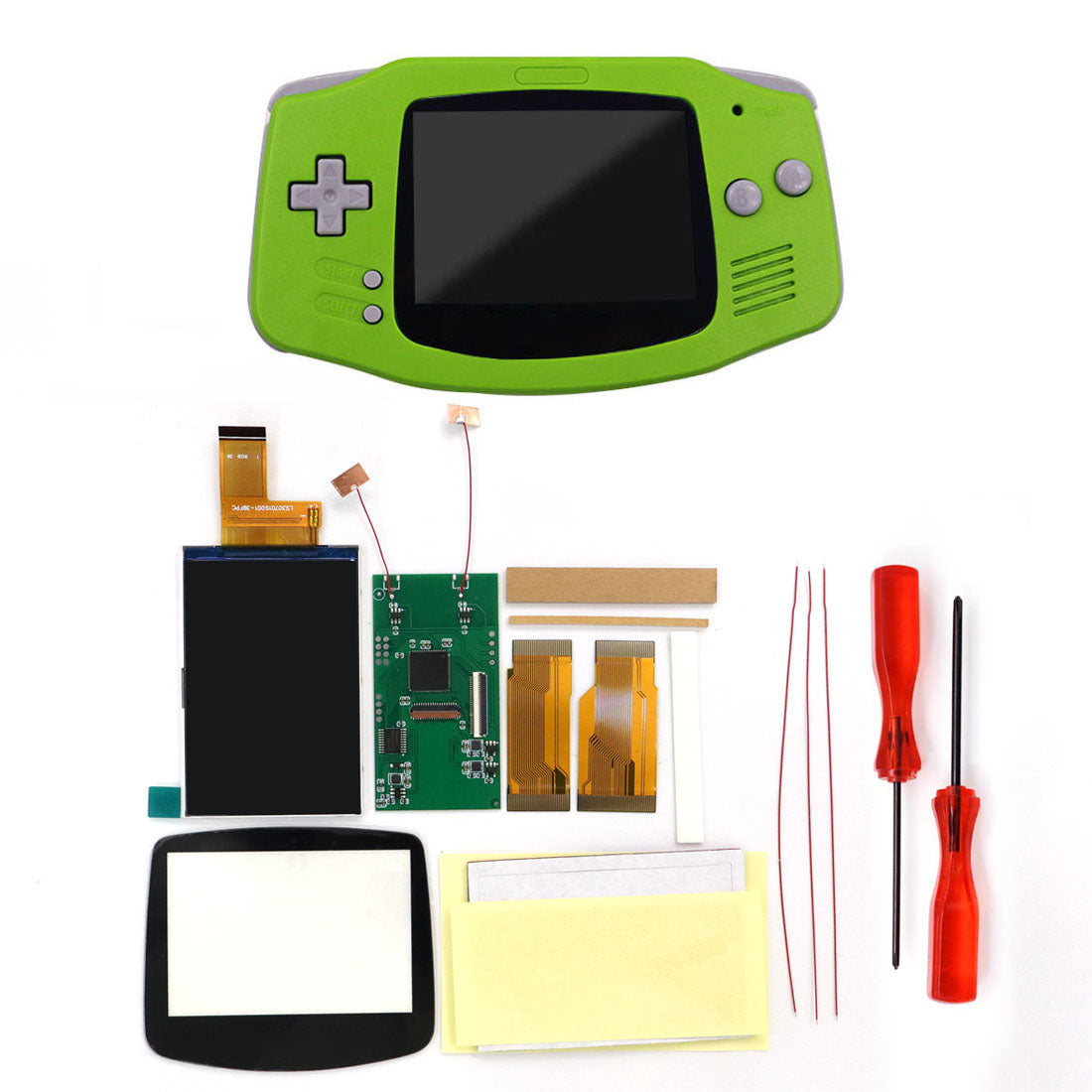 Multi color lens V5 upgrade HD High defination Drop In 3.0" 3 inch Highlight 720*480 720x480 Retro pixel OSD Menu IPS LCD kit for GBA Advance