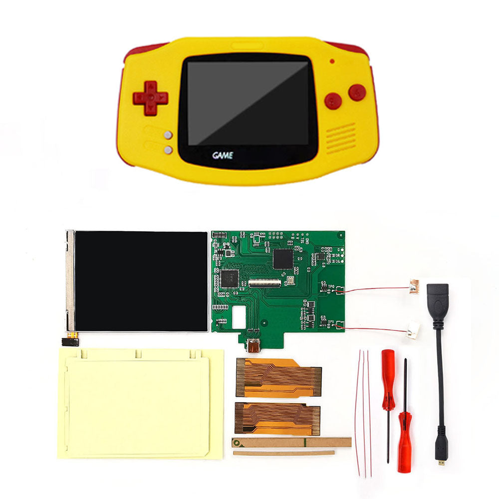 For GBA V2 IPS LCD HDMI Kits For Gameboy Advance GBA Screen Backlight Brightness Adjustable Play on TV
