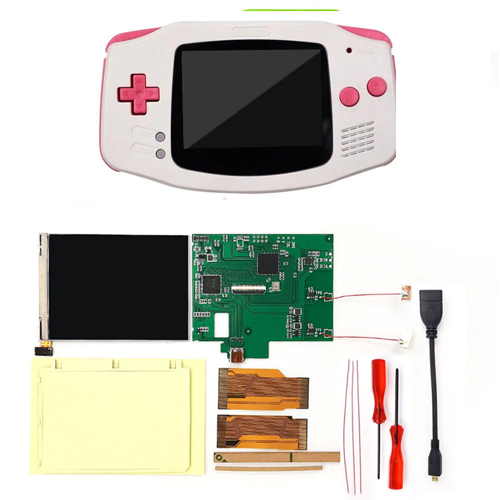 For GBA V2 IPS LCD HDMI Kits For Gameboy Advance GBA Screen Backlight Brightness Adjustable Play on TV