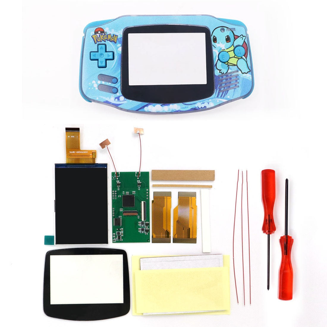 HISPEEDIDO V5 HD High defination Drop In 3.0" 3 inch Highlight 720*480 720x480 Retro pixel OSD Menu IPS LCD kit for GBA w/UV shell