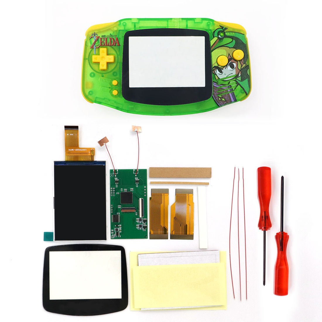 HISPEEDIDO V5 HD High defination Drop In 3.0" 3 inch Highlight 720*480 720x480 Retro pixel OSD Menu IPS LCD kit for GBA w/UV shell