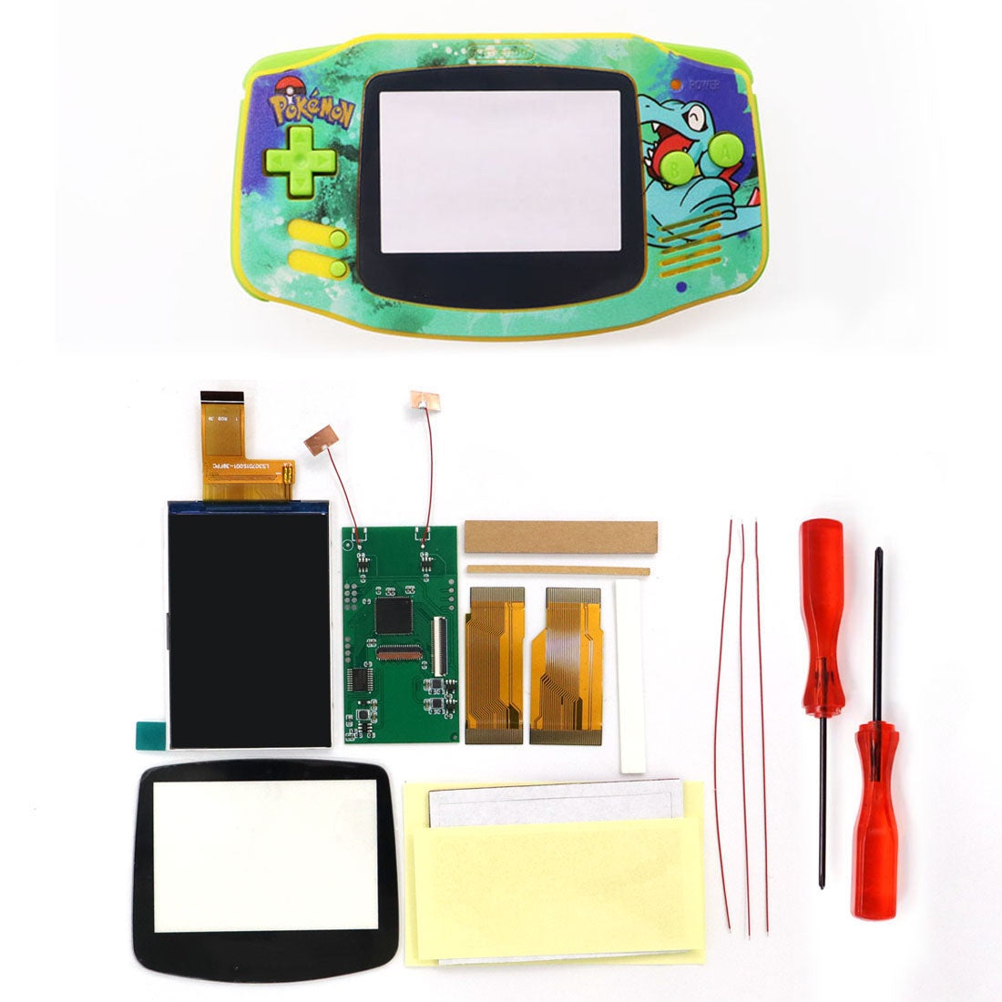 HISPEEDIDO V5 HD High defination Drop In 3.0" 3 inch Highlight 720*480 720x480 Retro pixel OSD Menu IPS LCD kit for GBA w/UV shell