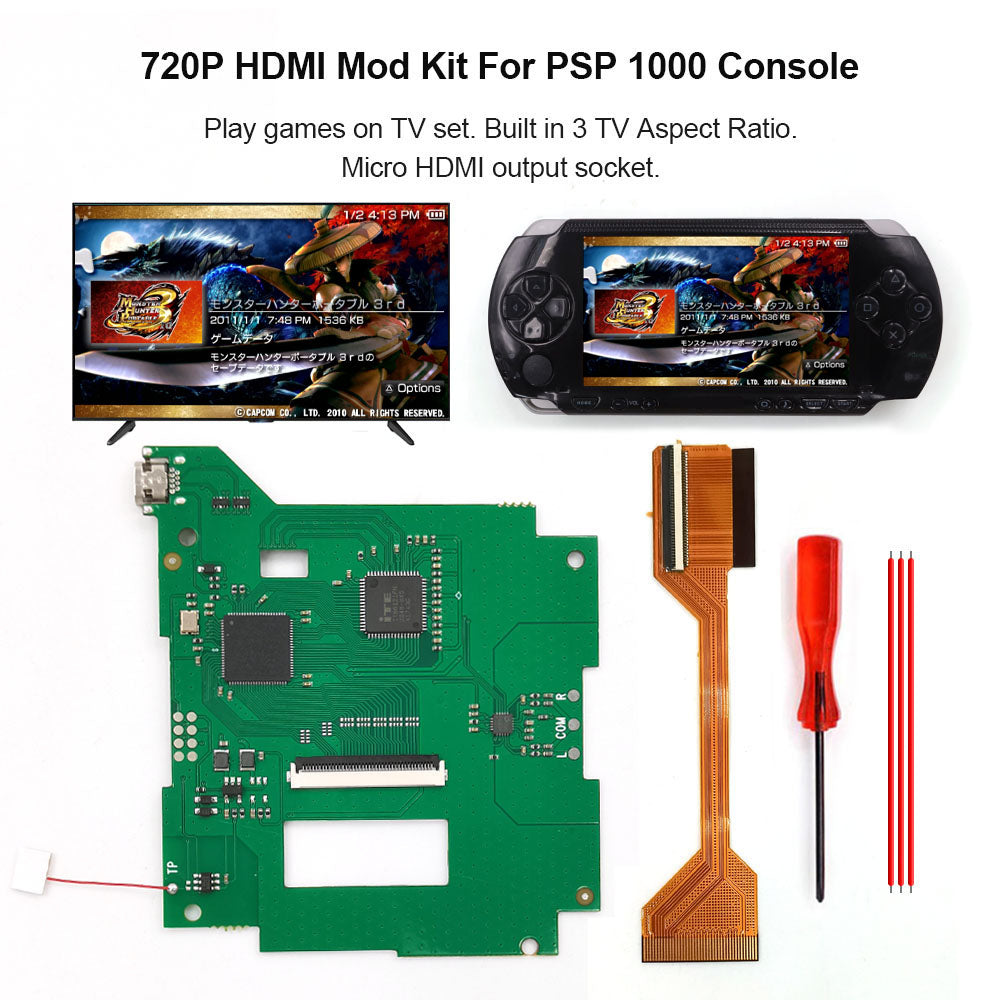 For PSP 1000 IPS Screen High Brightness PSP1000 Digital HDMI to HDMI Play Games ON TV