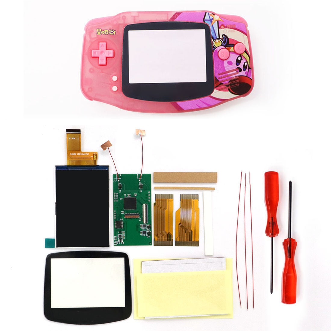HISPEEDIDO V5 HD High defination Drop In 3.0" 3 inch Highlight 720*480 720x480 Retro pixel OSD Menu IPS LCD kit for GBA w/UV shell