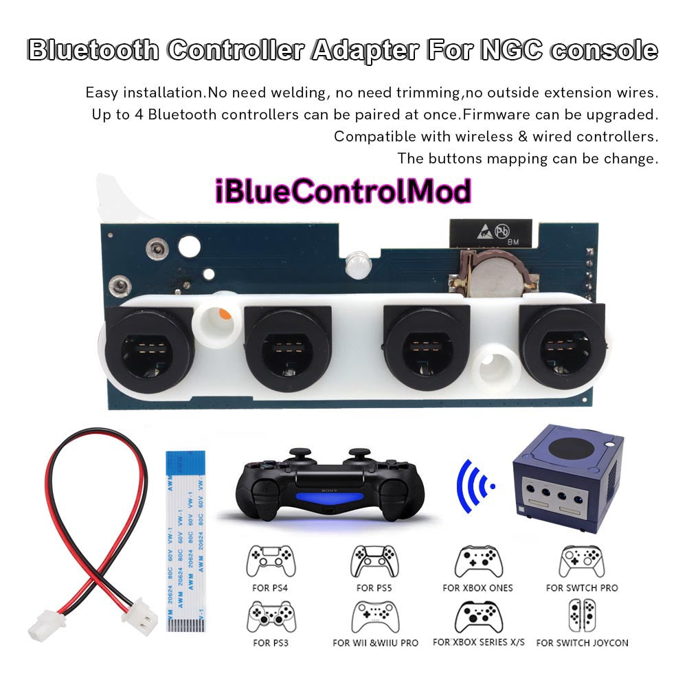 New iBlueControlMod NGC Bluetooth Internal Adapter Wireless Controllers Gamepad Adapter receiver For GameCube console