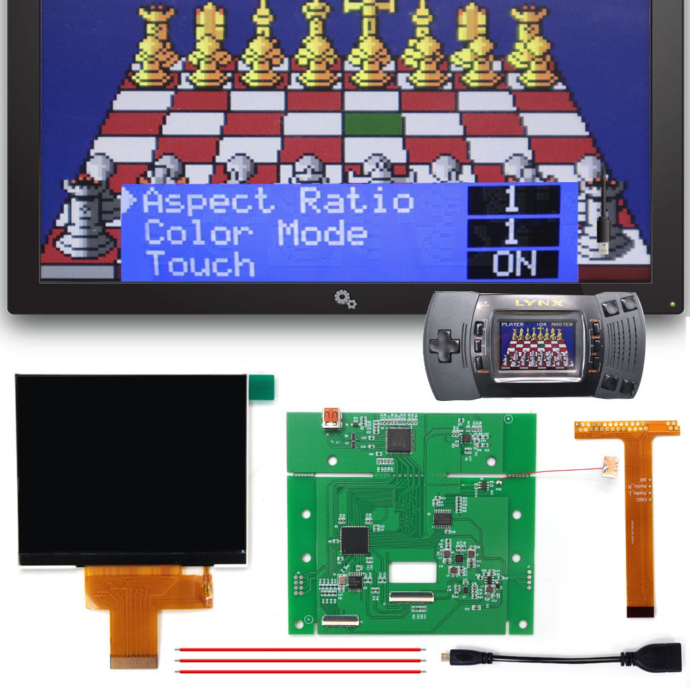 3.5 inch 640*480 Touch Control HD IPS Screen LCD Replacement Kits OSD Retro pixel for Atari LYNX 2rd Game Console Spares