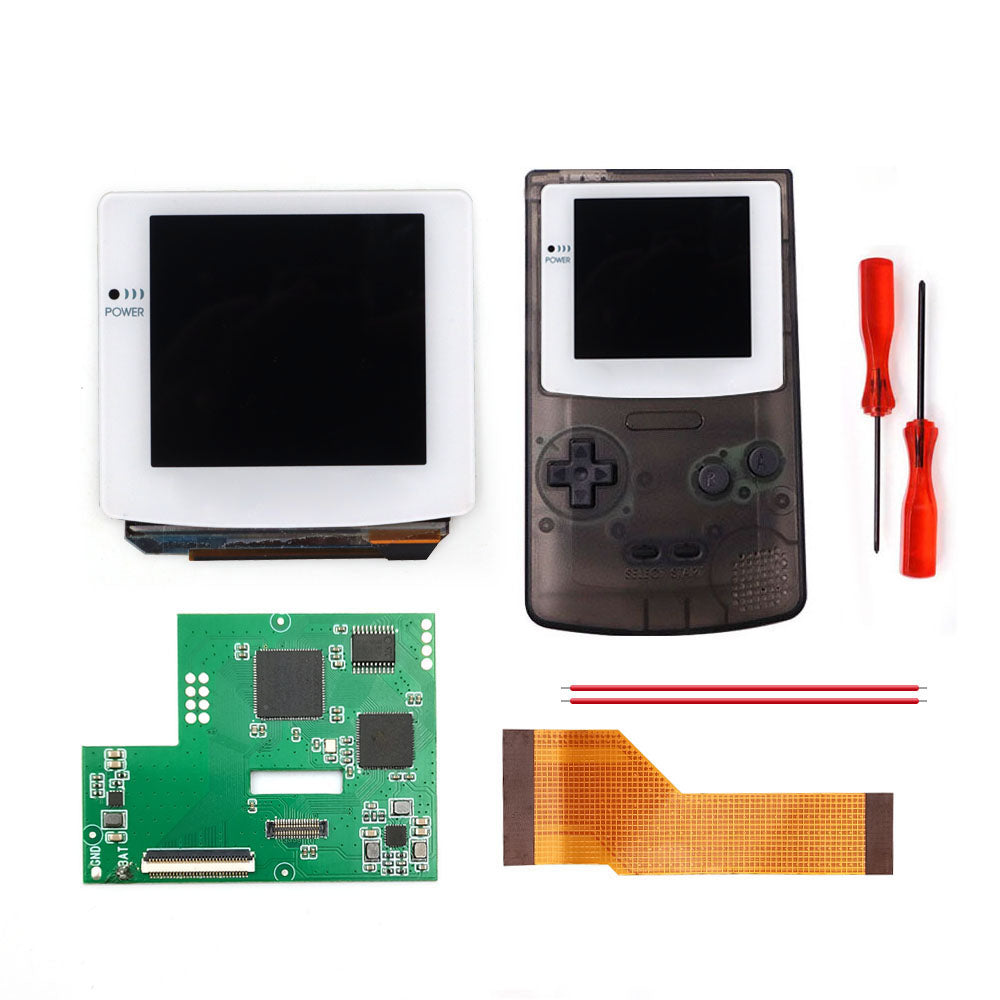 HISPEEDIDO White lens Laminated AMOLED OLED Touch Screen Drop in Build in OSD RETRO PIXEL Screen Easy Install For GBC GameBoy Color With Pre-cut Shell