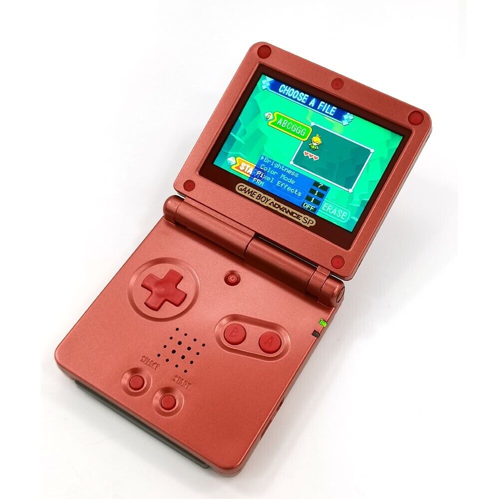 Red Game Boy Advance GBA SP V5 Backlit IPS Screen Game Console Menu OSD 15 Level Game system