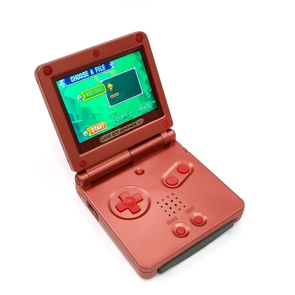 Red Game Boy Advance GBA SP V5 Backlit IPS Screen Game Console Menu OSD 15 Level Game system