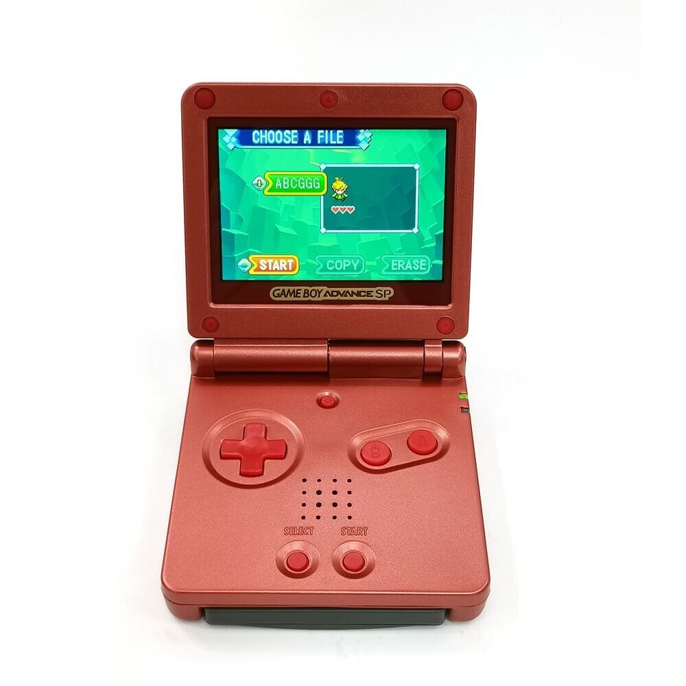 Red Game Boy Advance GBA SP V5 Backlit IPS Screen Game Console Menu OSD 15 Level Game system