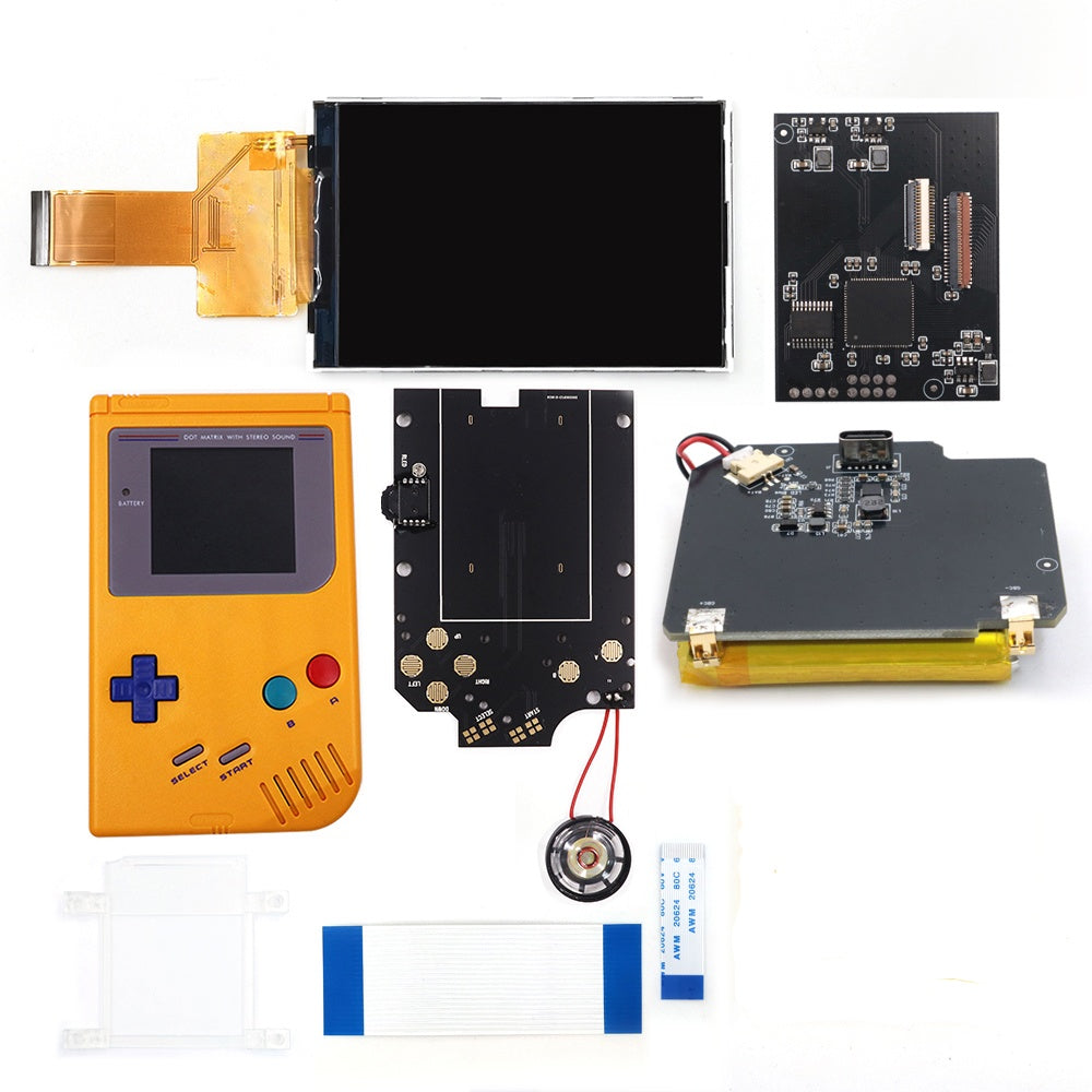 Rechargeable V5 Pro IPS Screen RIPS Housing Color Case Pixel OSD FRM Backlight Highbright LCD Mod Kits for GAMEBOY DMG GBO