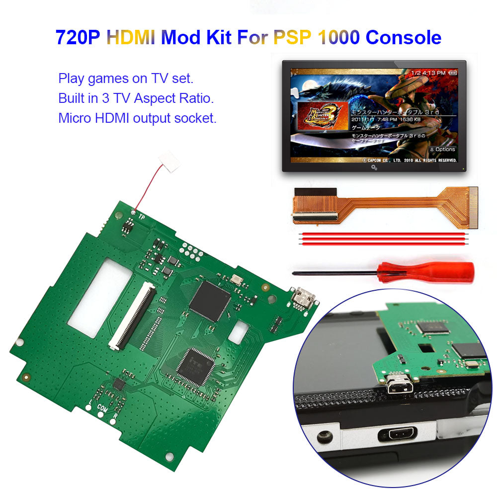For PSP 1000 IPS Screen High Brightness PSP1000 Digital HDMI to HDMI Play Games ON TV