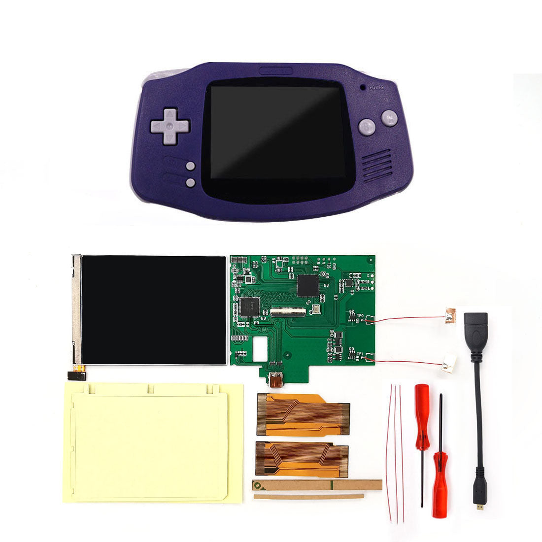 For GBA V2 IPS LCD HDMI Kits For Gameboy Advance GBA Screen Backlight Brightness Adjustable Play on TV