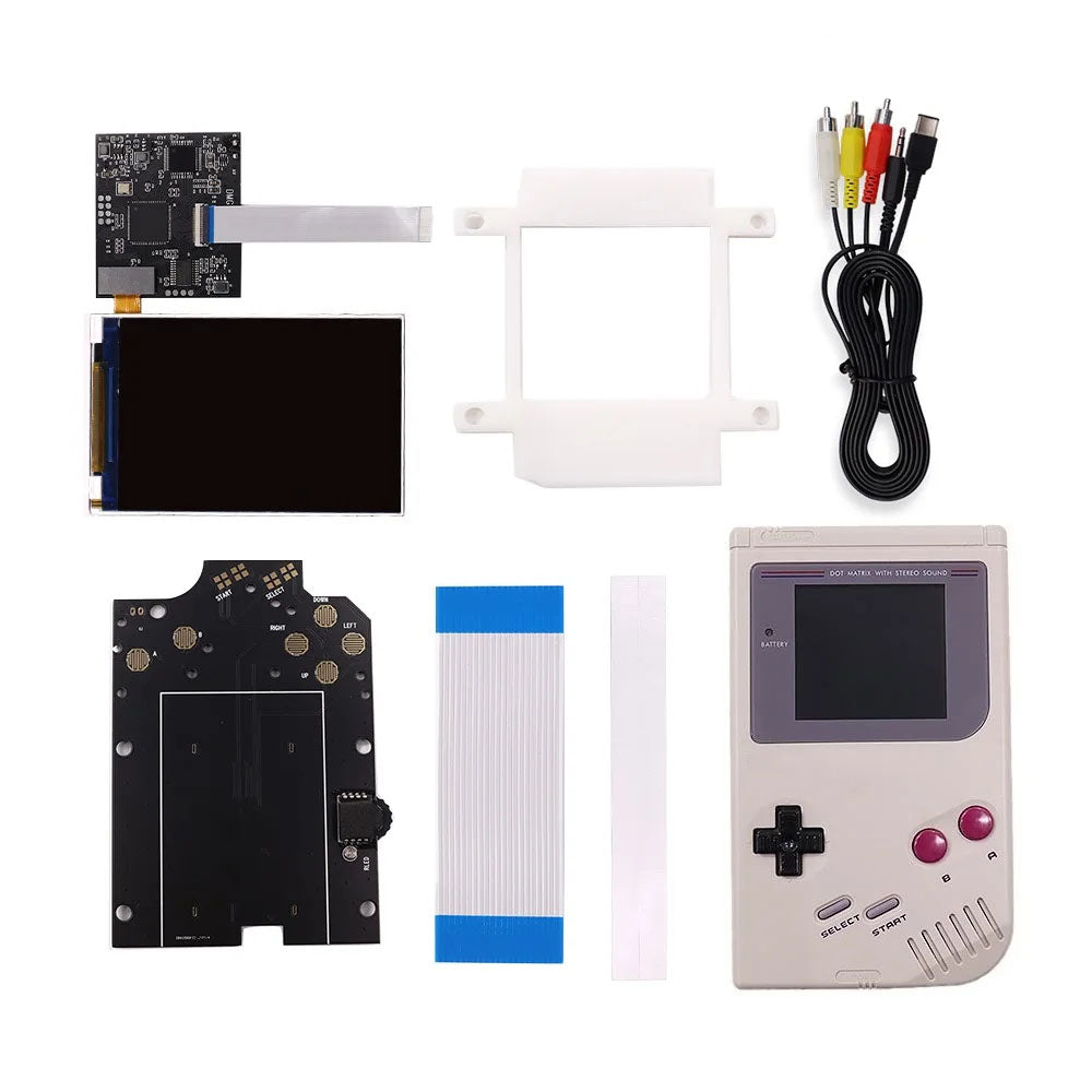 TV Version V5 GB DMG Screen Mod Kits OSD Menu RIPS 36 Color LCD Screen Kit For Game Boy GBO DMG Play on TV